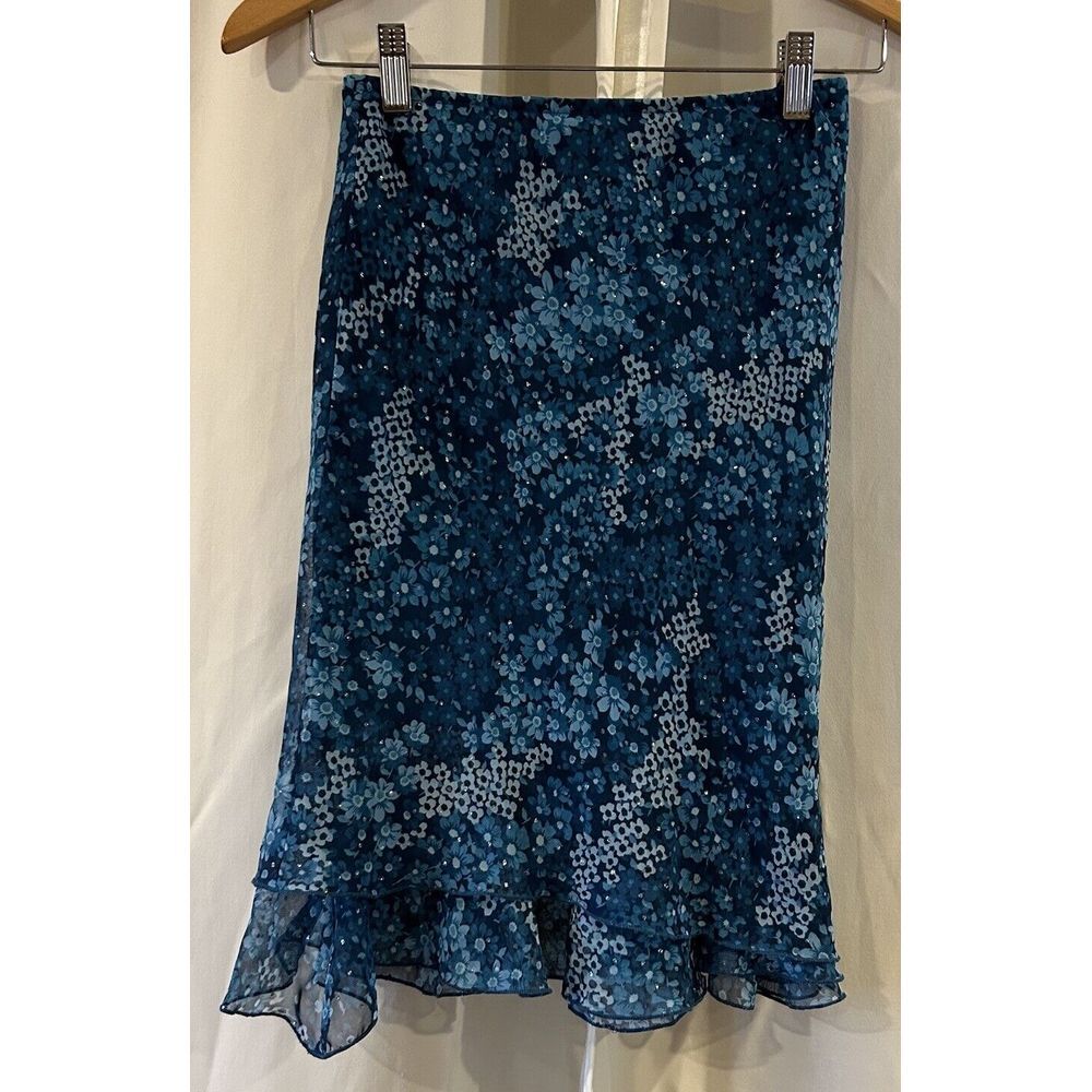 Vintage Philly California Floral Bedazzled Skirt Y2K Size Medium
